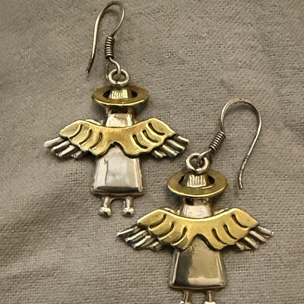 Sterling Silver 925 Angel Earrings
